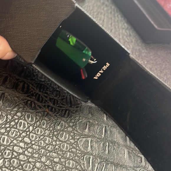 Prada Rimless Aviator Sunglasses Green Mirror Flash #SPS 52R - Picture 7 of 9